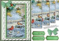 Beautiful Pyramid Christmas Scene on Butterfly Lace