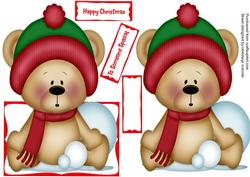 Lovely Over the Edge Christmas Bear Green/ Red