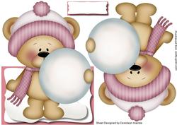 Over the Edge Christmas Bear Pink