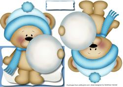 Over the Edge Christmas Bear in Blue
