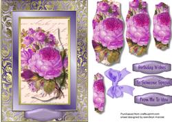 Beautiful Lilac Roses in a Gilded Frame 