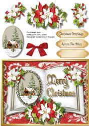 A5 Beautiful Christmas Book and Poinsettias