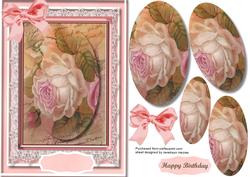 Beautiful Vintage Roses in Ovalal Pyramid 