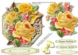 Easel or Topper Lovely Vintage Roses