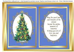 A5 Incert Lovely Christmas Tree , Blue 