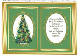 A5 Incert Lovely Christmas Tree, Green