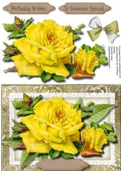 Beautiful Yellow Roses in a Gilded Gold Frame