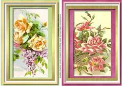 Two Floral Rose Toppers