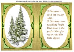A5 Incert with Verse and Christmas Trees in Green