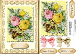 Beautiful Yellow Roses in a Gold Filigree Frame 