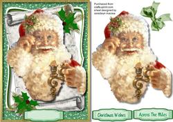 Santa's Christmas Candle Green