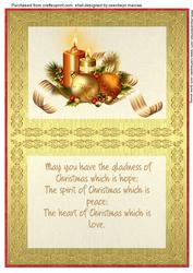 A5 Incert with Verse the Christmas Glow Red