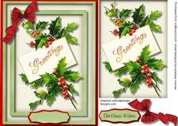 Lovely Christmas Greetings with Holly