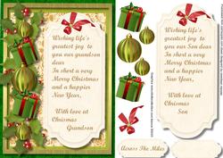 Christmas Greetings to a Grandson or Son