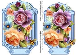 Lovely English Roses in a Ornate Frame