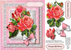 Beautiful Roses on Gorgeous Lace 