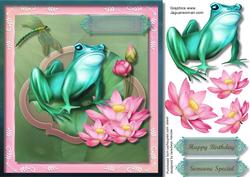 Lovely Frog on the Water Garden