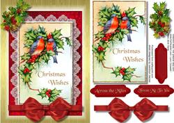Lovely Christmas Wishes on Gold and Lace