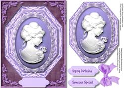 Beautiful Lilac Octagonel Cameo