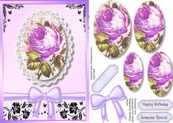 Beautiful Pyramid Lilac Roses on Lace .