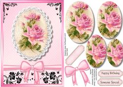 Beautiful Pyramid Pink Roses on Lace