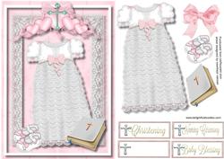 Lovely Baby Girl Christening or Baptism Card 