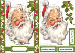 Lovely Christmas Santa with Holly and Bells