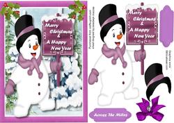 Lovely Snowman with His Christmas Banner