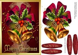 Beautiful Christmas Bells on Lace Inset