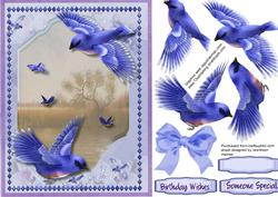 Beautiful Bluebirds Over the River 