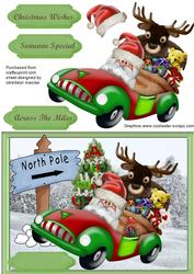 Santa and Moose Delivering the Quick Way