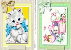 Two Lovely Cute Kitty Cat Toppers