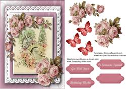 Beautiful Rose Cottage and Butterflies 