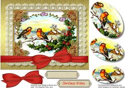 Beautiful Robins in a Winters Scene