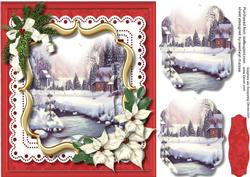 Beautiful Christmas Snow Sene ,pyramid