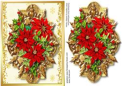 Beautiful Gold Star with Poinsettias.
