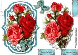 Bautiful Roses on a Aqua Bracket