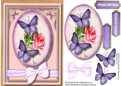 Lovely Mat with a Roses and Butterflires