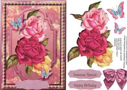 Beautiful Roses Witl Mpearls and Butterfflies