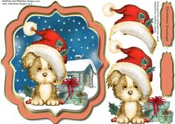Little Doggie Waiting for Santa