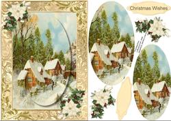 Beautiful Christmas Scene in a Gilded Frame , Pyramid