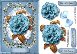 Lovely Blue Camelia in a Ornate Frame