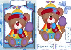 Birthday Teddy with His Ice Cream