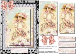 Beautiful Vintsge Flower Lady