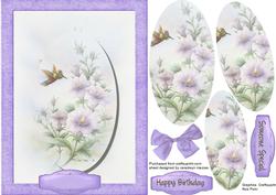 Lilac Petunias and Hummingbird, Pyramid