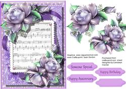 Beautiful Lilac Roses on Sheet Music 2