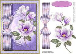 Beautiful Lilac Magnolia on Ditsy Ppaer