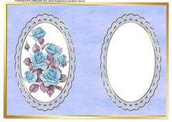 Lovely Blue Incert with Roses 