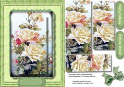 Beautiful Roses in a Scalloped Frme , Pyramid