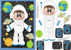 Little Astronaute Boy on the Moon